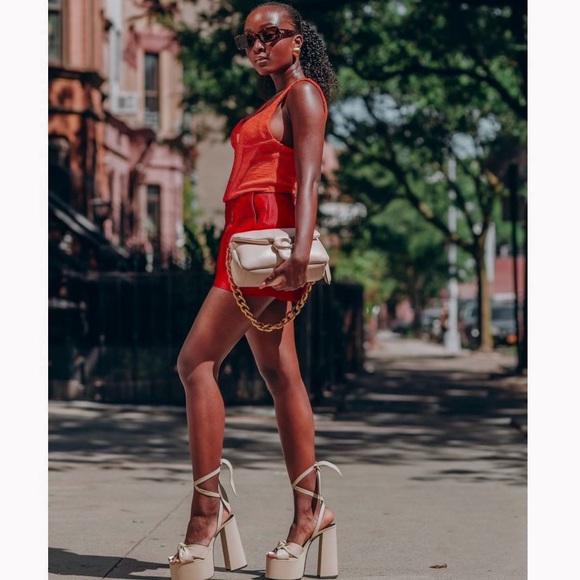 Zara Red Textured Corset Top - Picture 5 of 17